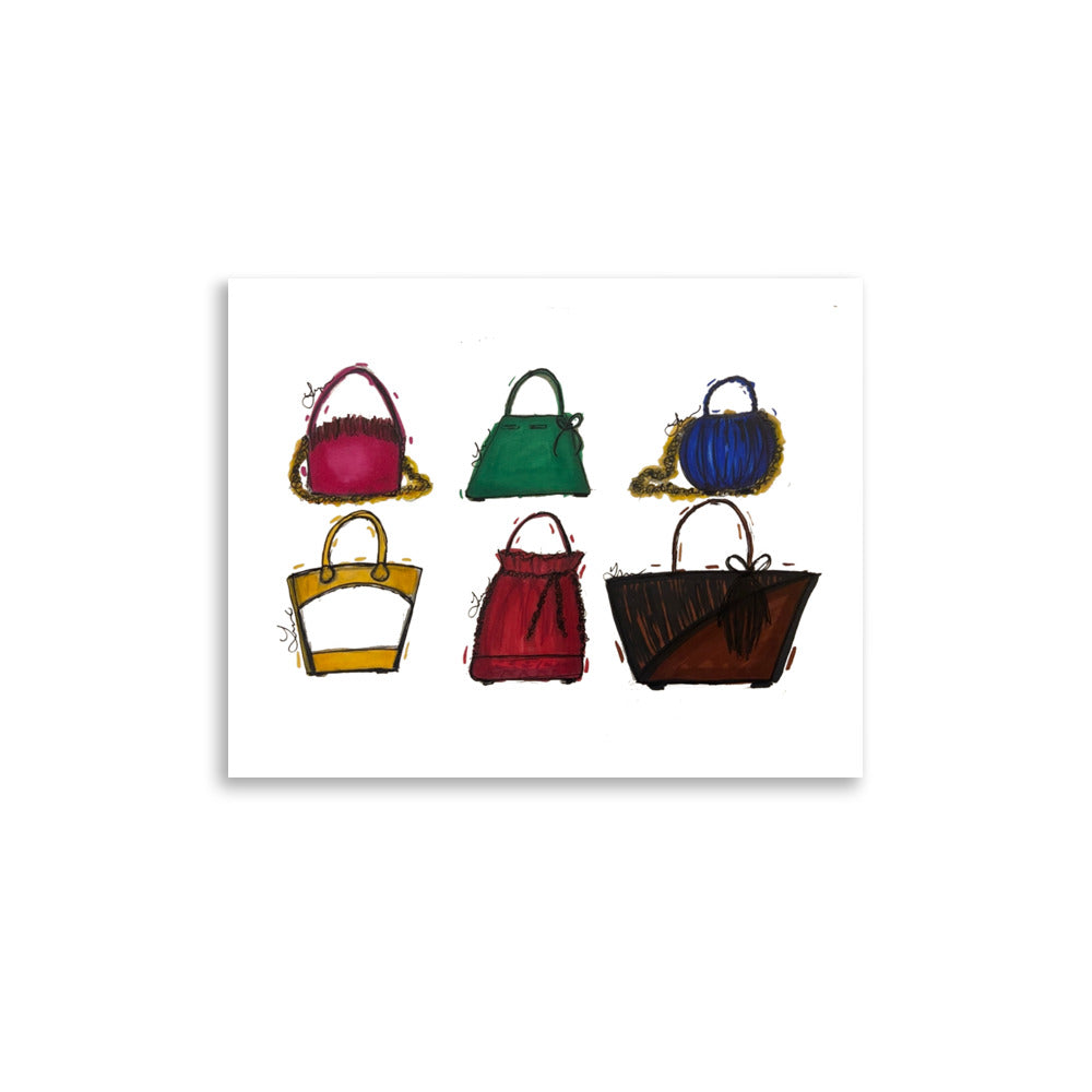 Bags, Bags, Bags Illustration Print