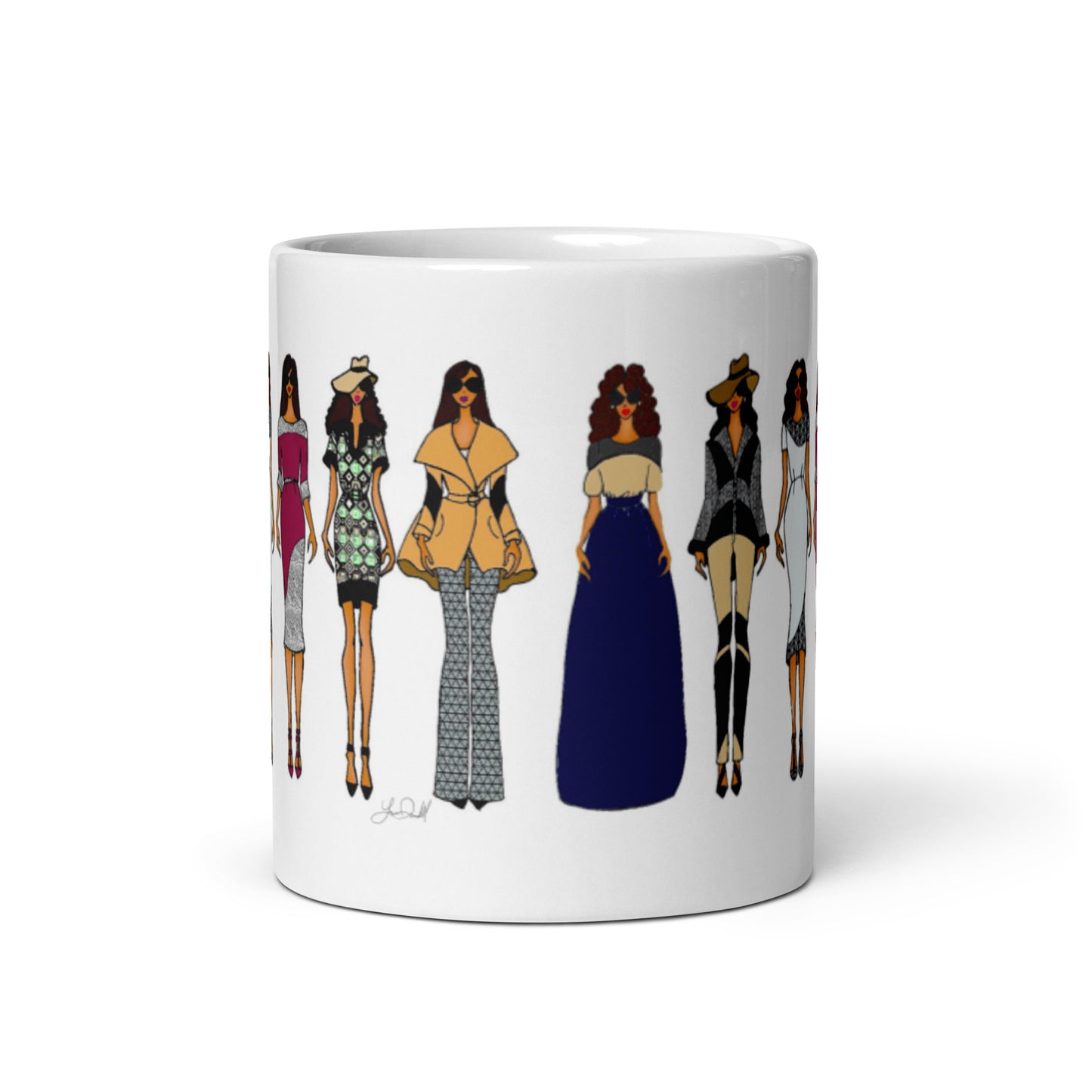 Working Women White glossy mug