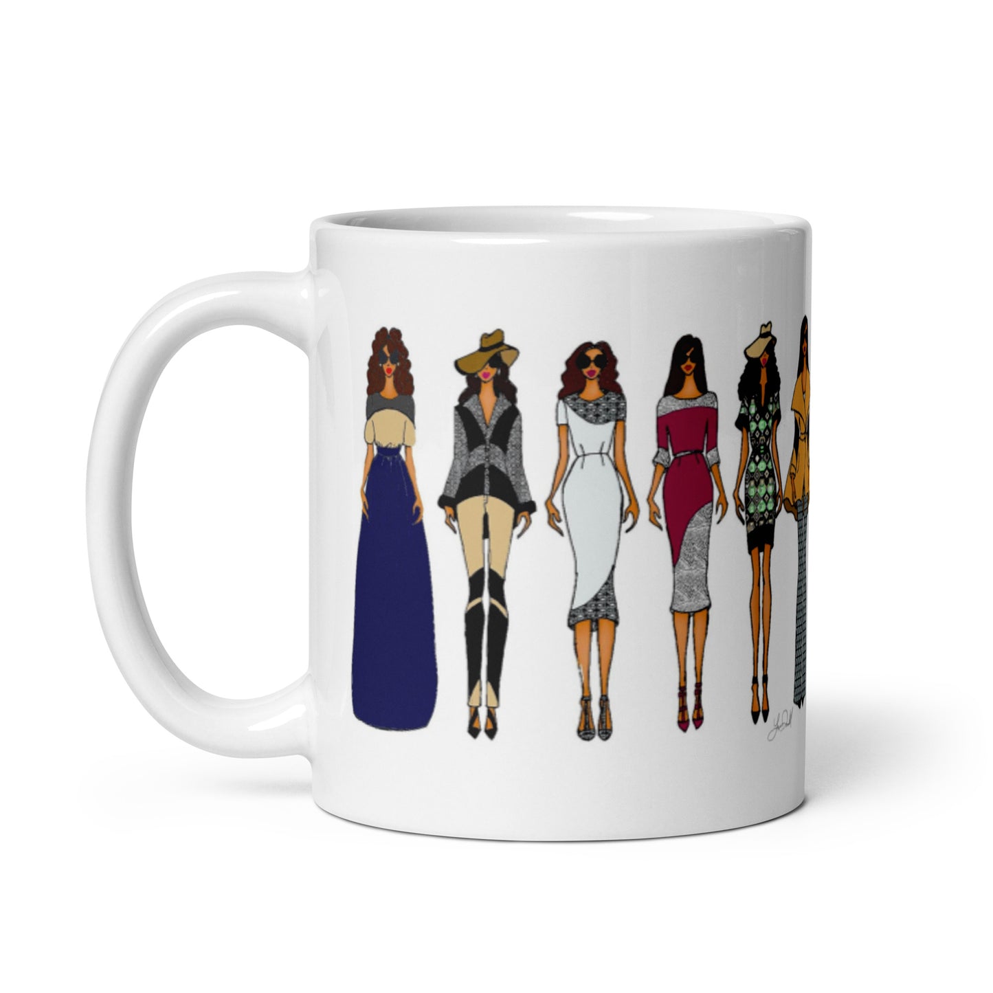 Working Women White glossy mug