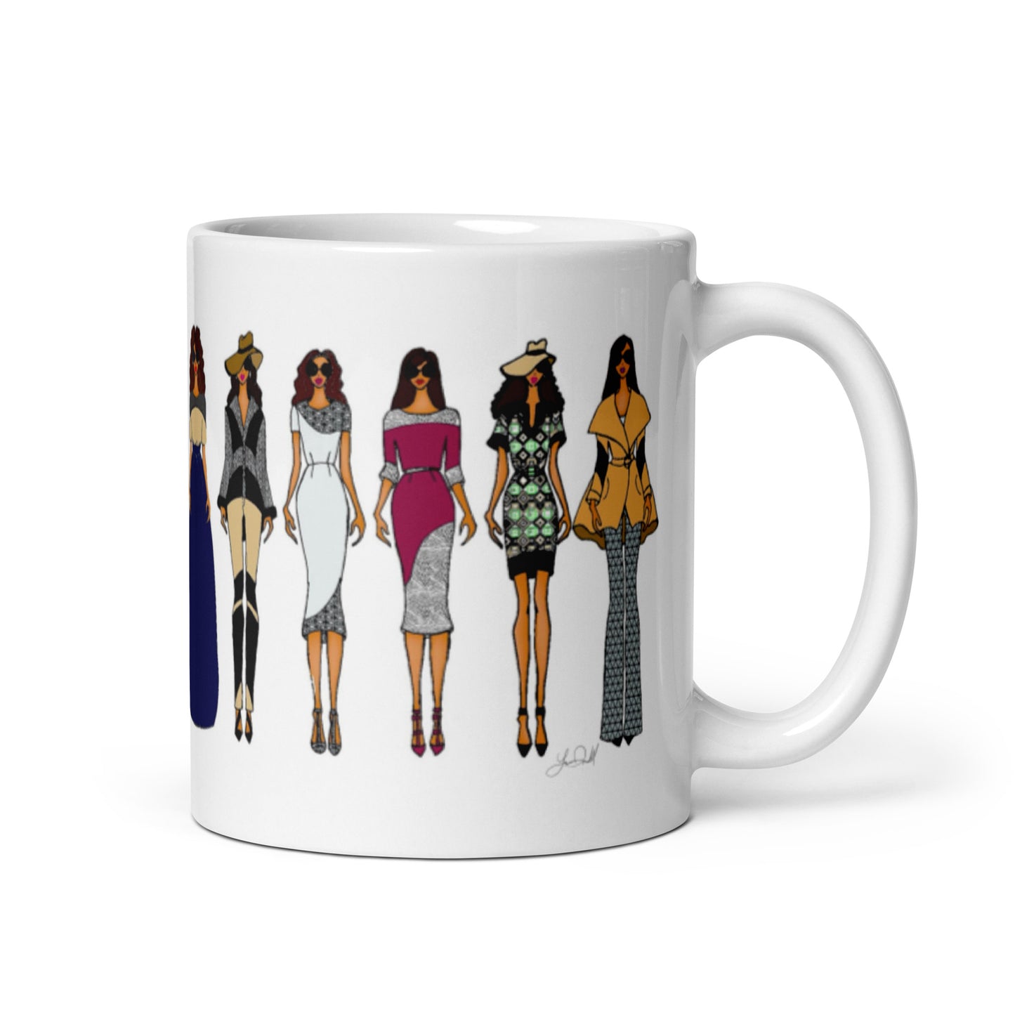 Working Women White glossy mug