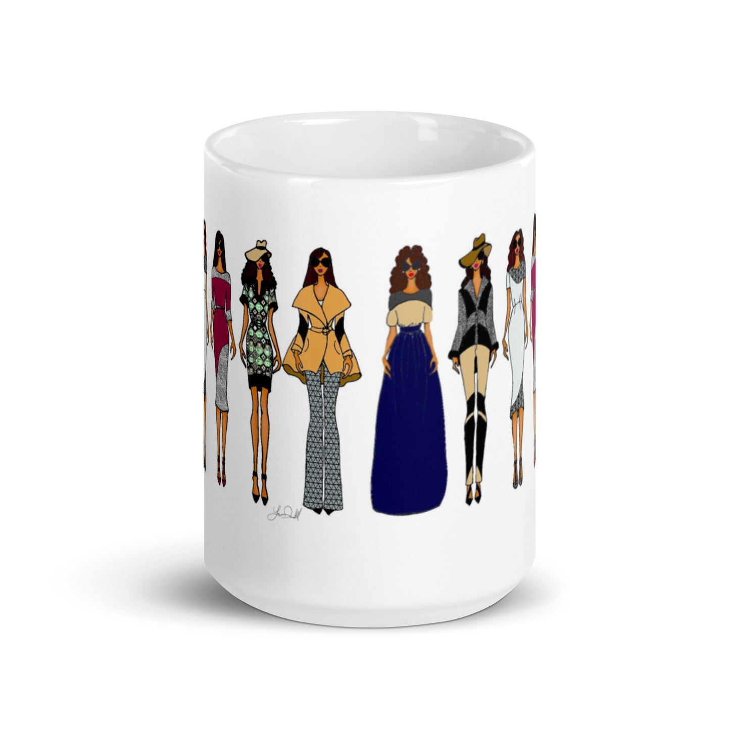 Working Women White glossy mug