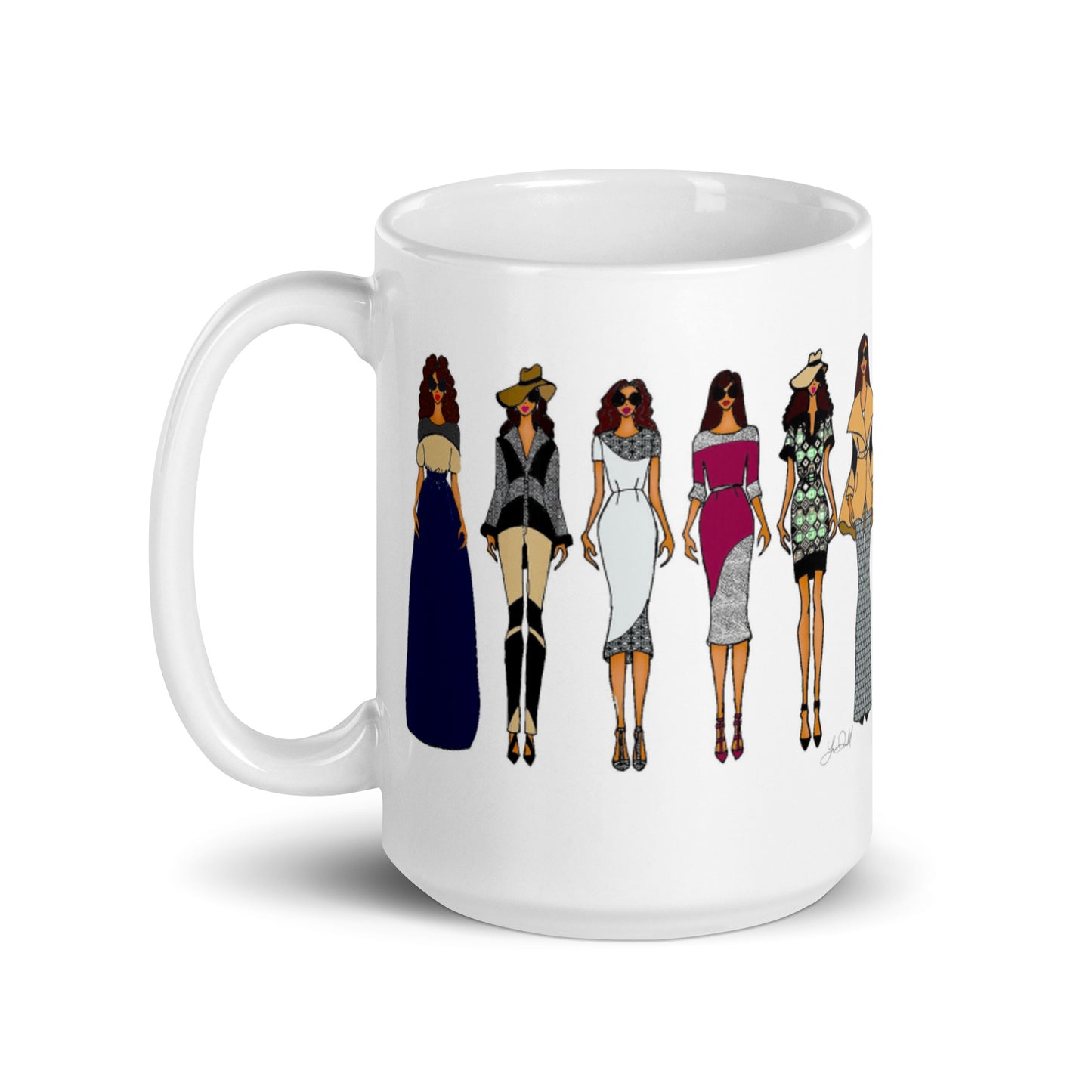 Working Women White glossy mug