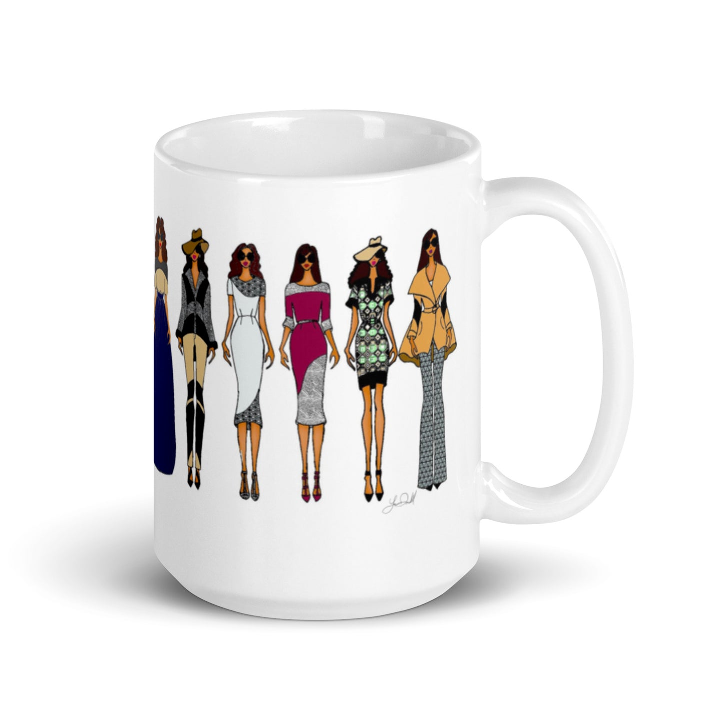 Working Women White glossy mug