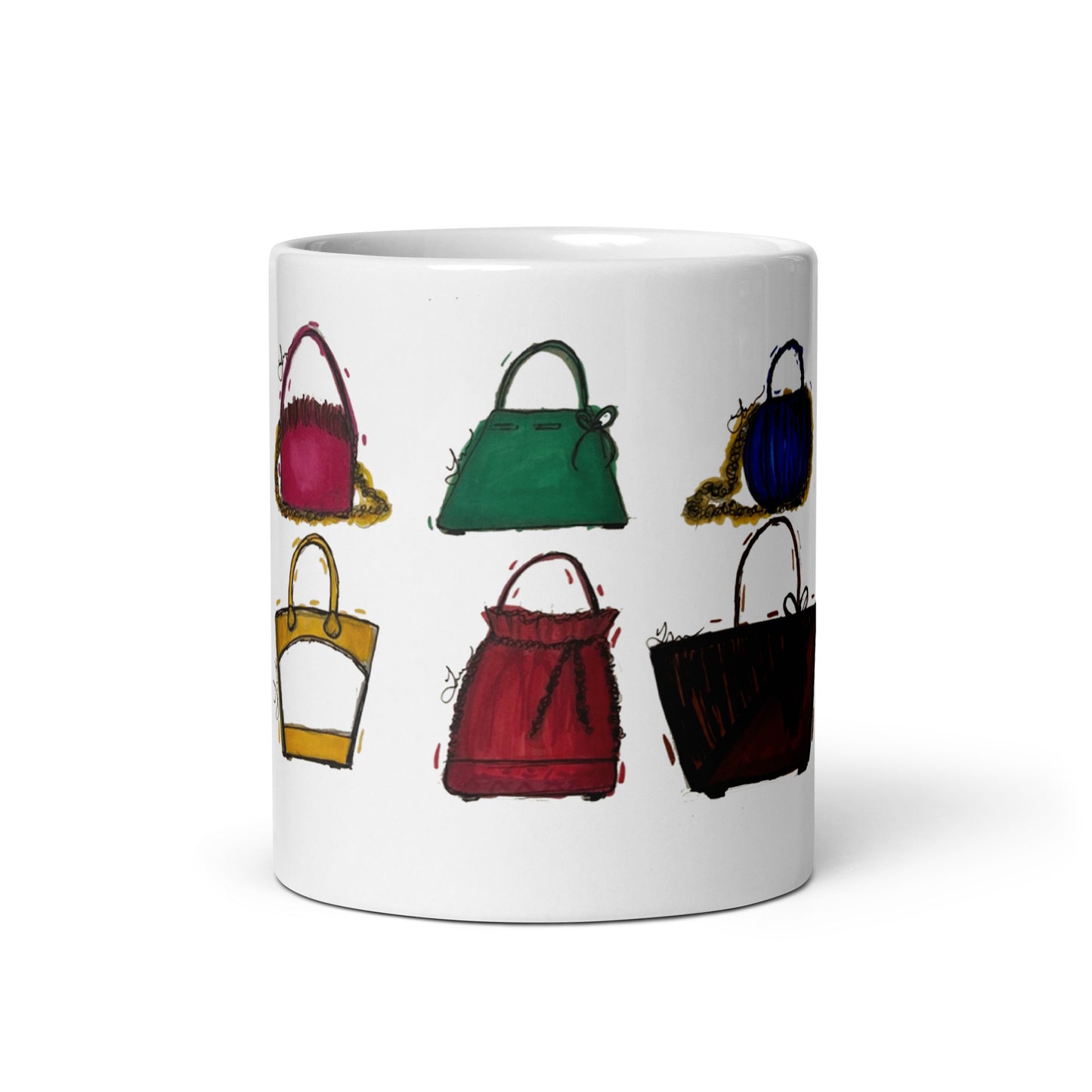 Bags, Bags, Bags, White glossy mug