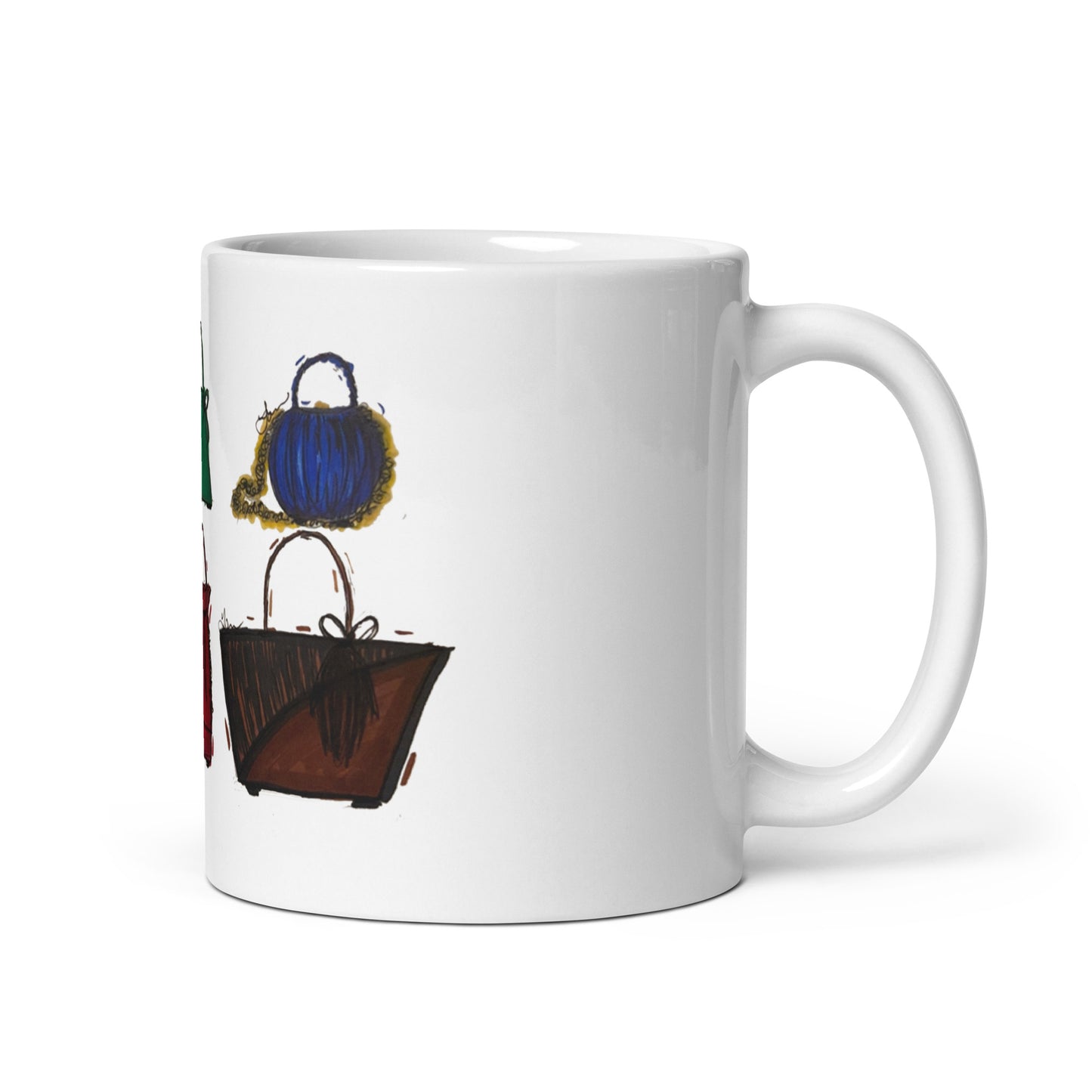 Bags, Bags, Bags, White glossy mug