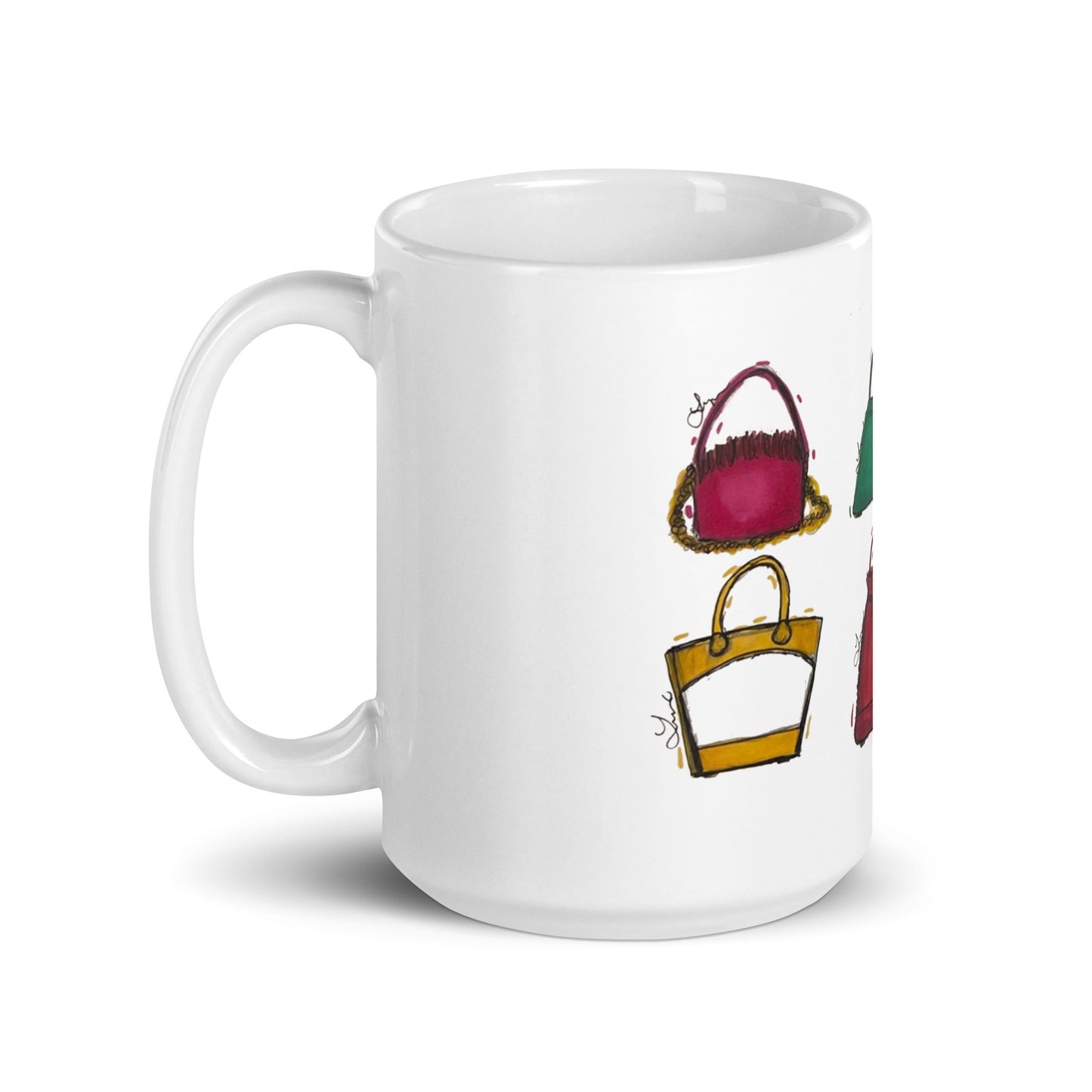 Bags, Bags, Bags, White glossy mug